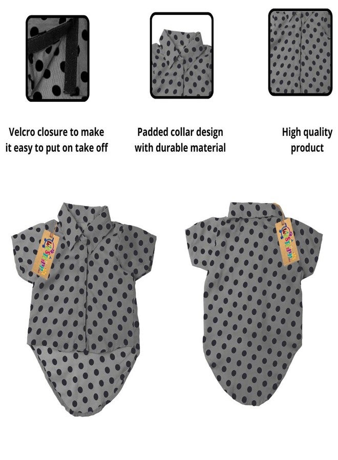 ويستيرن إرا قميص قطني مطبوع من ويسترن إيرا، قميص أساسي للكلاب يسمح بمرور الهواء، قميص فائق النعومة، قميص خفيف الوزن لطيف لحيواناتك الأليفة، ملابس مريحة للغاية للكلاب (مقاس متوسط - 16 بوصة) (رمادي منقط) - Image 4